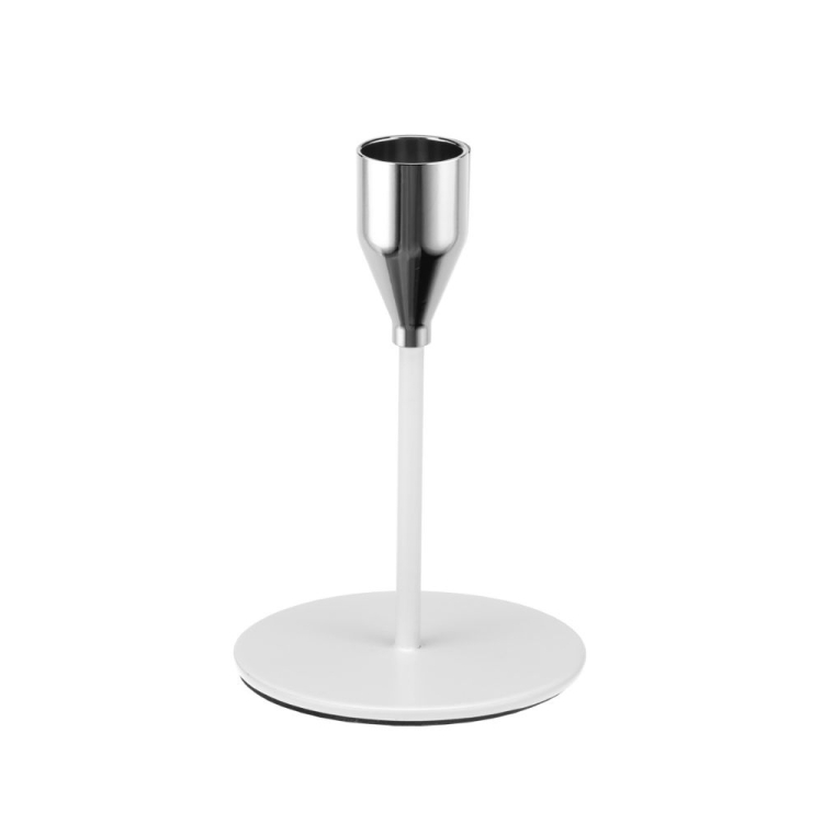 Świecznik metalowy Elegant White 12cm RAVI